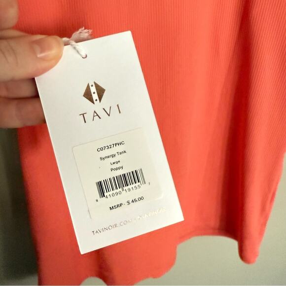 Tavi Noir NWT Synergy Twist Ribbed Tank Top Poppy Pink Lrg BalletCore Feminine - Picture 10 of 12
